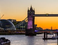 London skyline at night